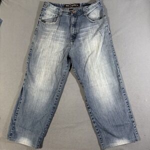 Vintage 5ive Jungle &‎ Co. Jeans Mens 38 Faded Blue Denim Wide Leg Skater.